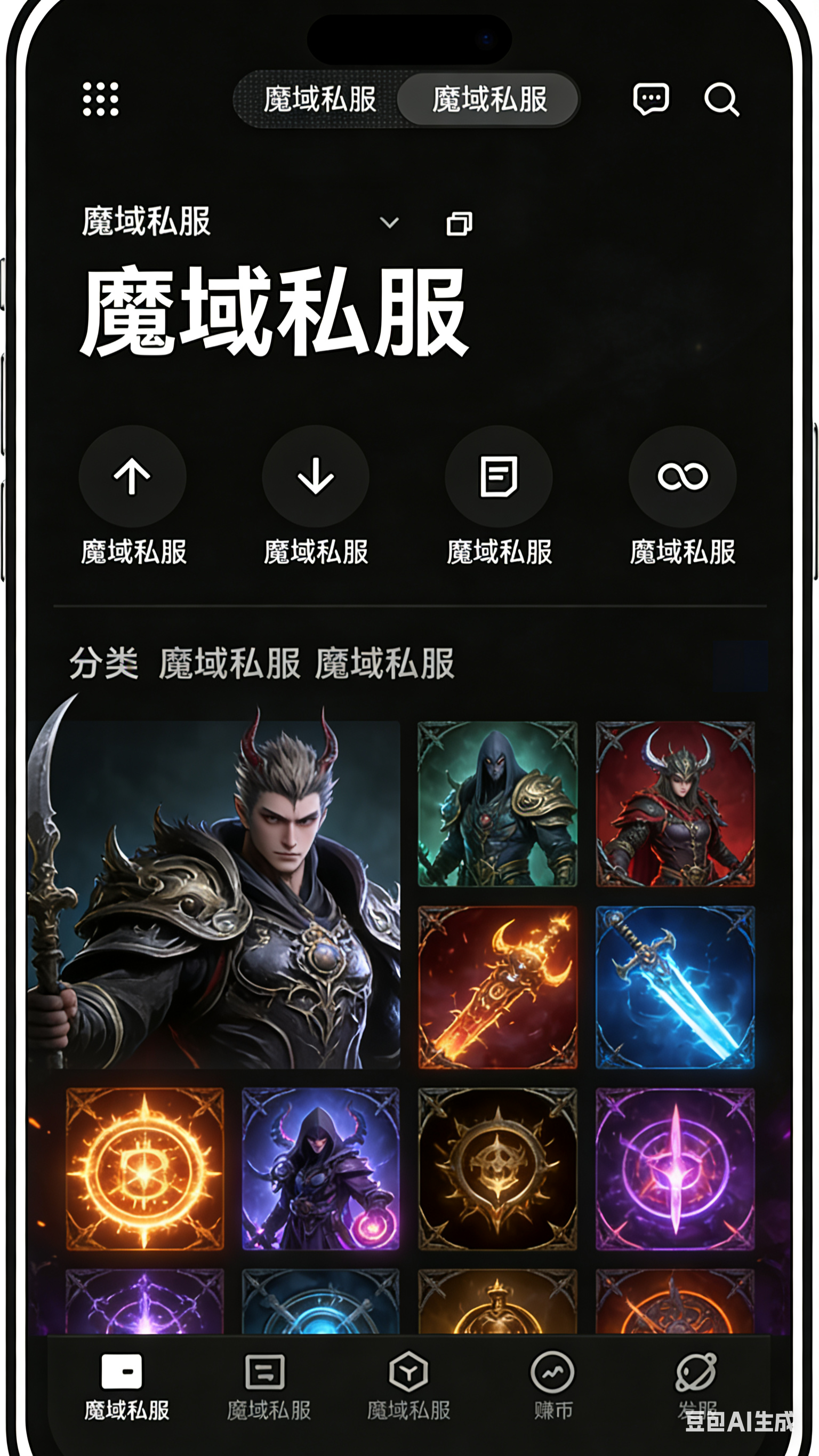 互通魔域私服移动端游戏界面